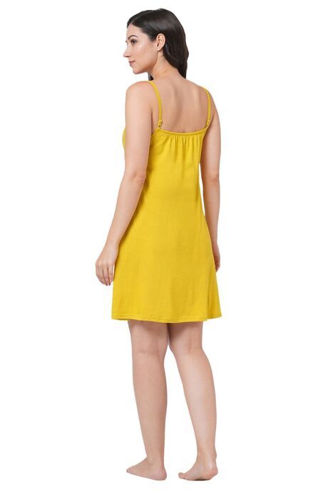 Inner Sense Organic Cotton Short Nightdress - Super Lemon — image 5